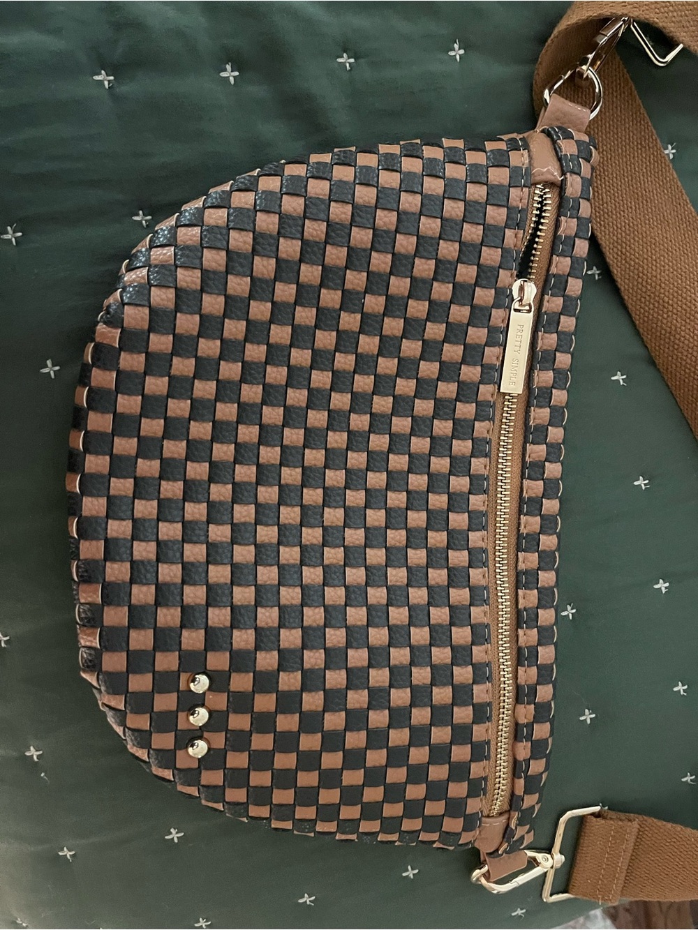 EUC Pretty Simple Woven Westlyn Bum Bag in Checkered Coffee - Picture 2 of 6
